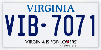 VA license plate VIB7071