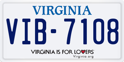 VA license plate VIB7108