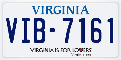 VA license plate VIB7161