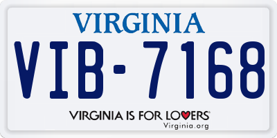 VA license plate VIB7168