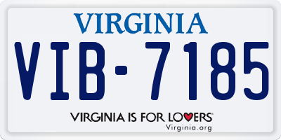 VA license plate VIB7185
