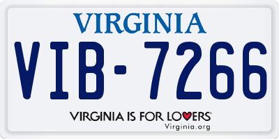VA license plate VIB7266