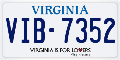 VA license plate VIB7352