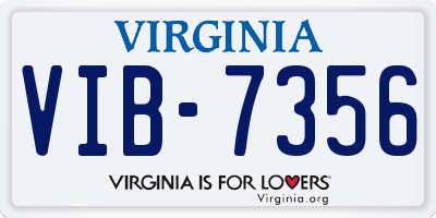 VA license plate VIB7356