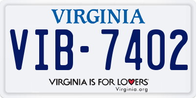 VA license plate VIB7402