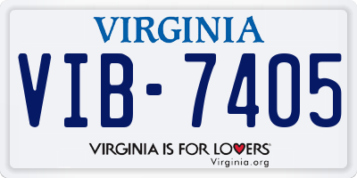 VA license plate VIB7405