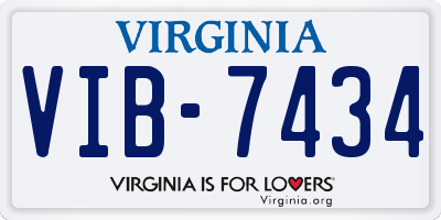 VA license plate VIB7434