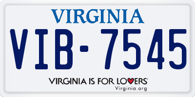 VA license plate VIB7545