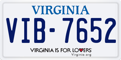 VA license plate VIB7652
