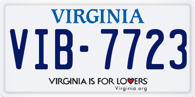 VA license plate VIB7723