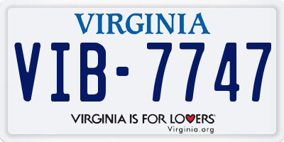 VA license plate VIB7747