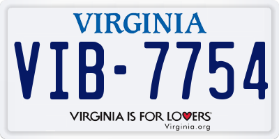 VA license plate VIB7754