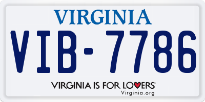 VA license plate VIB7786
