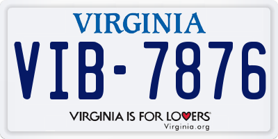 VA license plate VIB7876