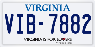 VA license plate VIB7882
