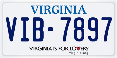 VA license plate VIB7897