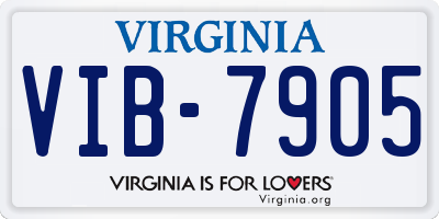 VA license plate VIB7905