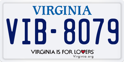 VA license plate VIB8079
