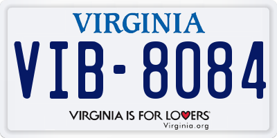 VA license plate VIB8084