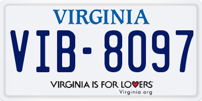 VA license plate VIB8097