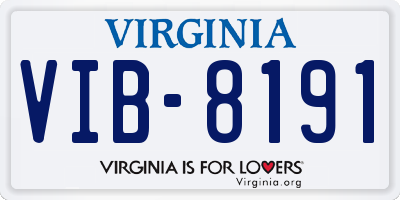 VA license plate VIB8191