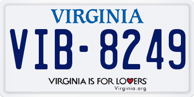 VA license plate VIB8249