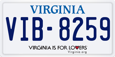 VA license plate VIB8259