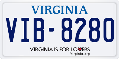 VA license plate VIB8280
