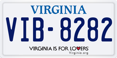 VA license plate VIB8282