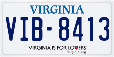VA license plate VIB8413