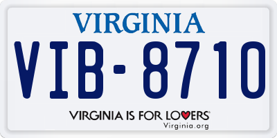 VA license plate VIB8710