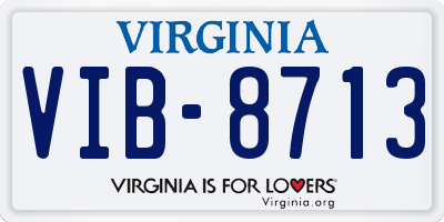 VA license plate VIB8713