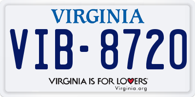VA license plate VIB8720