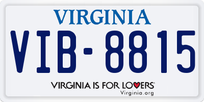 VA license plate VIB8815