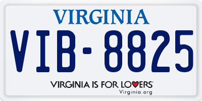 VA license plate VIB8825