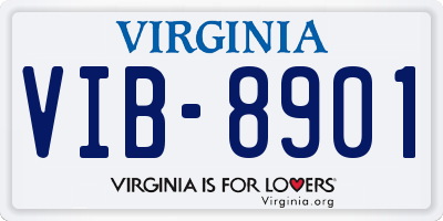 VA license plate VIB8901