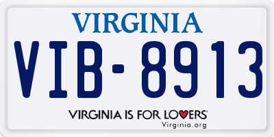 VA license plate VIB8913