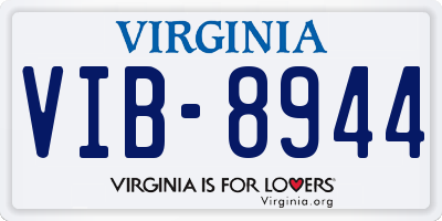 VA license plate VIB8944