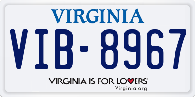 VA license plate VIB8967