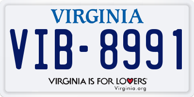 VA license plate VIB8991