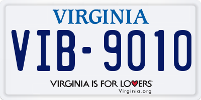 VA license plate VIB9010