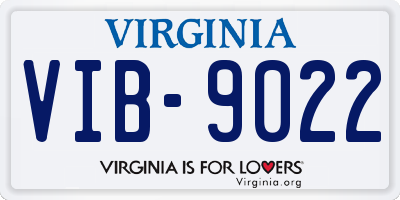 VA license plate VIB9022