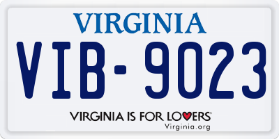 VA license plate VIB9023