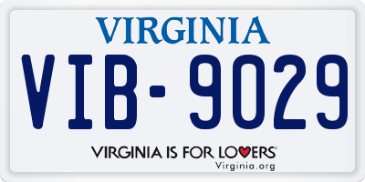 VA license plate VIB9029