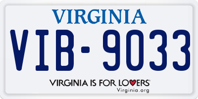 VA license plate VIB9033