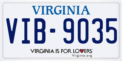 VA license plate VIB9035