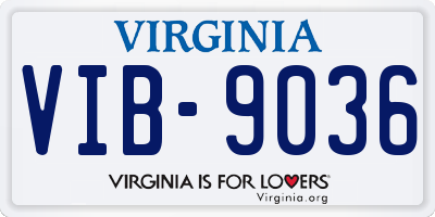 VA license plate VIB9036