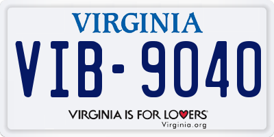 VA license plate VIB9040