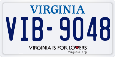 VA license plate VIB9048