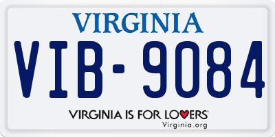 VA license plate VIB9084